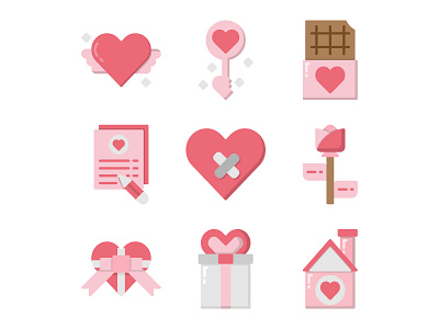 Valentine's Day icon set