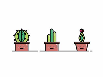 CACTUS ICON SET cacti cactus cute graphicdesign icon icondesign illustrator vector