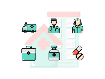 🏩 Medical equipment Icon set 💉 cute doctor drug healthcare hospital icon medical medicine nurse