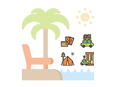 🚙 Travel and vacation Icon set 🏕