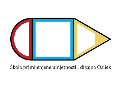 School of Applied Arts and Design Osijek art school logo logotype minimalism pencil school school logo school logotype symbol