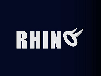 Rhino logo minimalism poster rhino typography