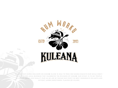 Kuleana Rum Works emblem hawaiian icon logo rum ship