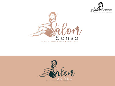 Salon Sansa beauty hair salon illustration logo salon spa vector