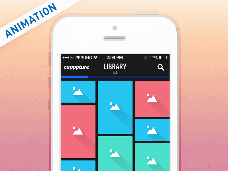 [ Animation ] Capppture navigation animation app column gif grid ios iphone mockup navigation osx touch