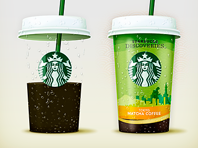 Starbucks Tokyo coffee godzilla green green tea illustration matcha starbucks tokyo tokyo tower