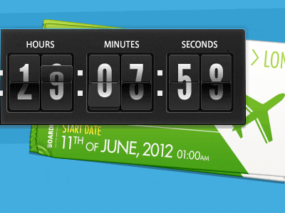 Airport Time Board - countdown (animation)
