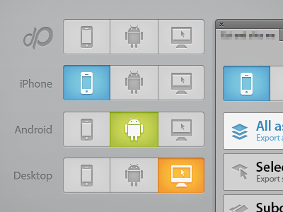 PS plugin buttons - wip android button desktop highlight iphone photoshop plugin wip