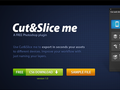 Cut&Slice me web button free layers panel photoshop plugin wip