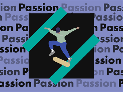 Passion#2. adobe illustrator design illustration man passion skate skater typography