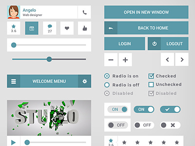 touch50px UI Kit (PSD) free download ui kit green simple nice 50px touch psd design