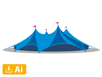 Tent (Free Ai) ai blue download free summer tent vector