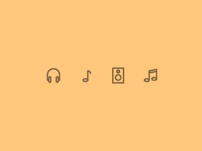 Outline icons Day 7 - Music earphones icon illustrator note outline sound speaker vector