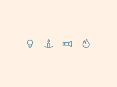 Outline icons Day 8 - The light bulb candle fire flashlight icon illustrator light outline vector
