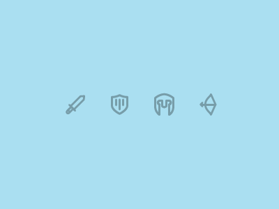 Outline icons Day 9 - Knight arrow bow helmet icon illustrator knight outline shield sword vector