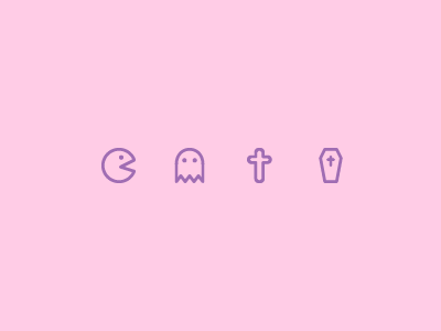 Outline icons Day 16 - Pac-Man coffin cross icon illustrator lpac man monster outline vector