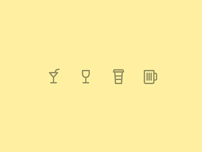 Outline icons Day 22 - A drink 24px beer coffee cup hot icon illustrator martini outline vector wine