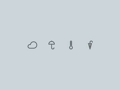 Outline icons Day 46 - The weather 24px cloud icon illustrator outline thermometer umbrela vector weather