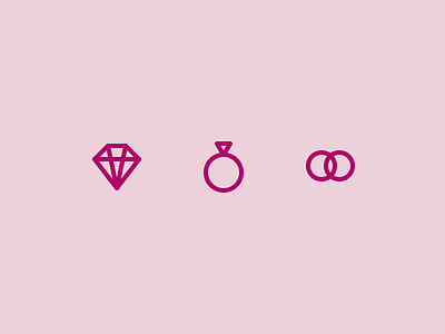 Outline icons Day 52 - Wedding 24px diamond icon illustrator outline rings vector wedding