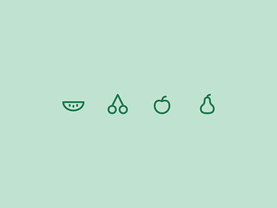 Outline icons Day 55 - Fruit 24px apple cherries icon illustrator melon outline pears vector