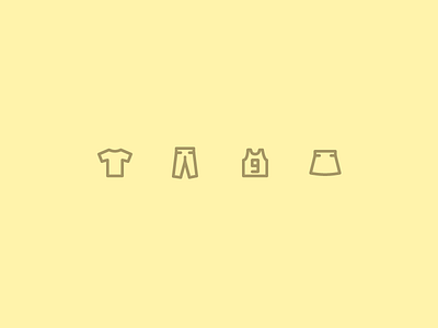 Outline icons Day 56 - The clothes 24px dress icon illustrator outline skirt t shirt trousers vector