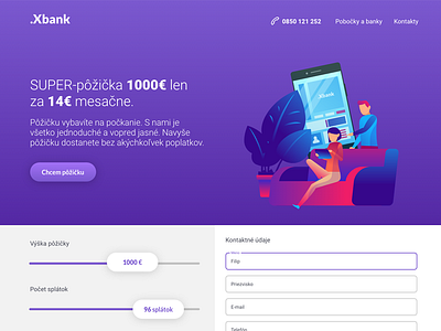 .Xbank landing page design