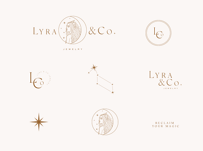 Lyra Co jewelry Branding Elements brand identity branding design illustration logo typography visual branding