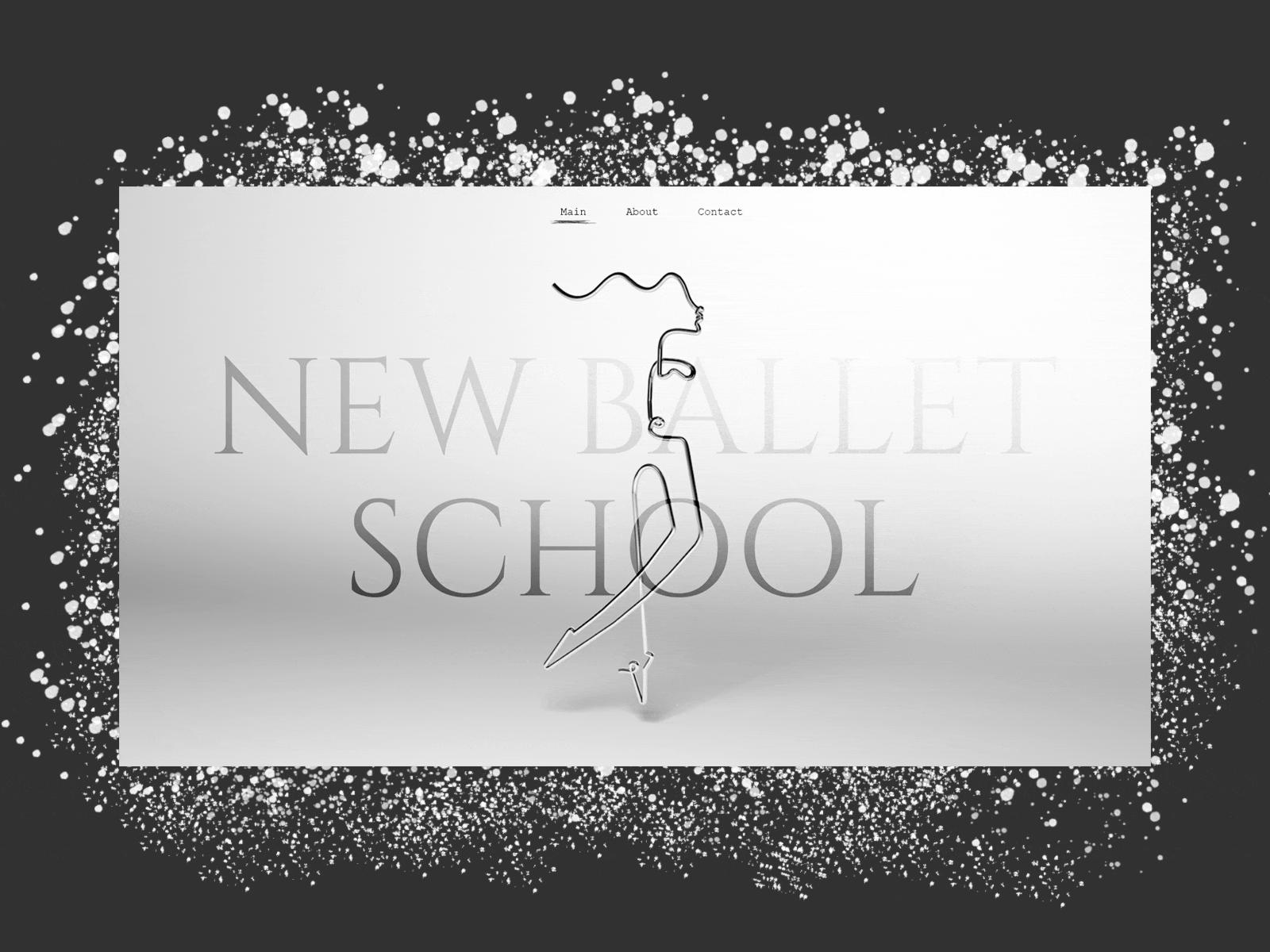 Ballet school animation art black and white cinema4d daily ui design illustration logo minimal motion design