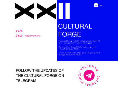 cultural forge XXII branding design minimal ui