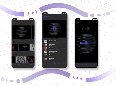 Music app app daily ui design flat minimal music app ui ux