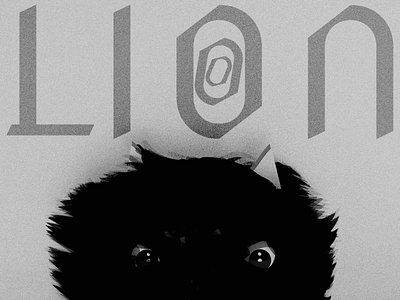 Lion animal art black and white cartoon illustration cinema4d design illustration lion minimal typography