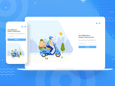 Coming Soon Page branding illstration landing page mobile design website