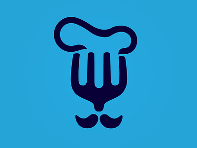 Chef app chef food fork logo mustache