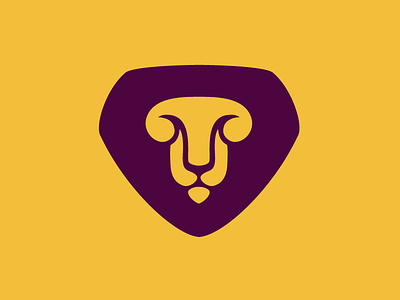 Lion animal branding cat head lion logo mark negative pedistal shadow wild