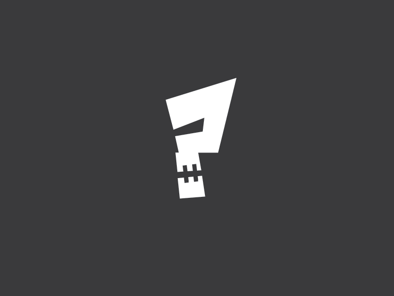 Skull As A Question Mark rebound skull question mark symbol logo identity