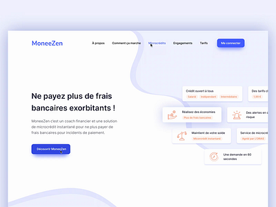 Landing page - Bank bank banking francais french illustration landing microcredit money purple site startup ui zen