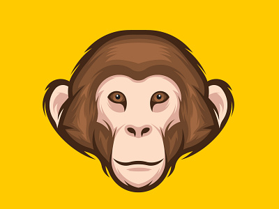 Chimp face illustration cartoon character design graphic design il illustration logo