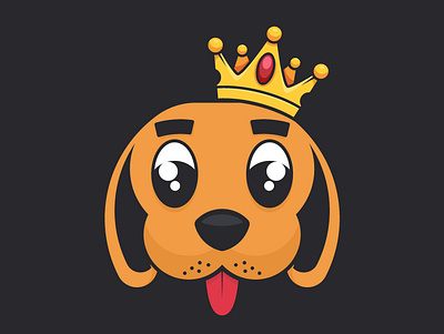 Cute Dog cartoon character crown cute design dog illustration logo vector