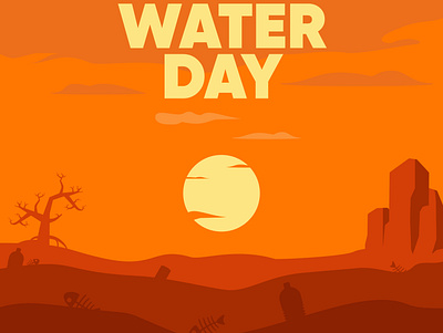 Water Day cartoon character design illustration logo orange vector water day
