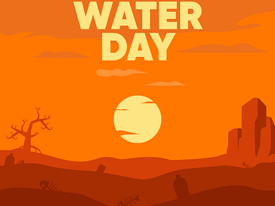 Water Day cartoon character design illustration logo orange vector water day