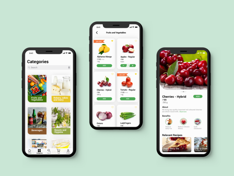 Grocery App Design by Vidushi Sehgal on Dribbble