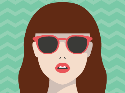 Summer Self Portrait chevron illustration portrait self selfie summer sunglasses