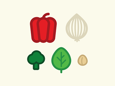 Vegetable Icons broccoli chick icons onion pea pepper spinach vegetable