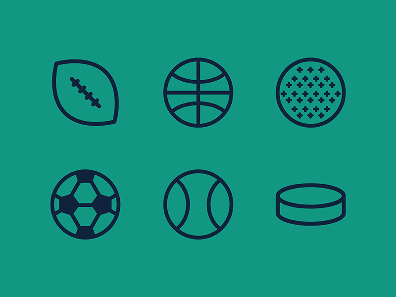 Sport Icons hockey tennis soccer kickball basketball football cute vector icon sport