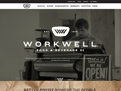 Workwell Website identity office beverage food workwell design website