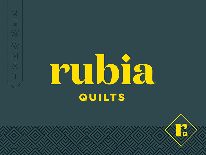 Rubia Quilts Branding brand friendly identity logo progress quilt sew