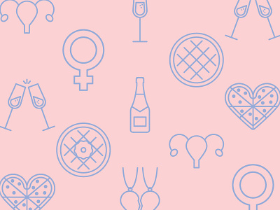 Galentine's Day Icons female galentines icon set icons pizza waffle women