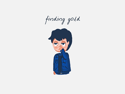 Finding Gold big eyes blue character characterdesign funny funny character funny illustration graphic design illustration illustration art illustrator jeans nose sleepy