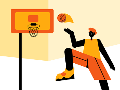 Playing Basketball Illustration