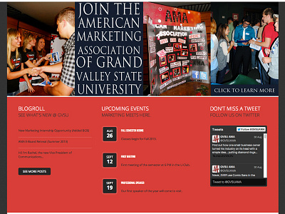 www.amagvsu.com banner block college design gvsu red university web web design website